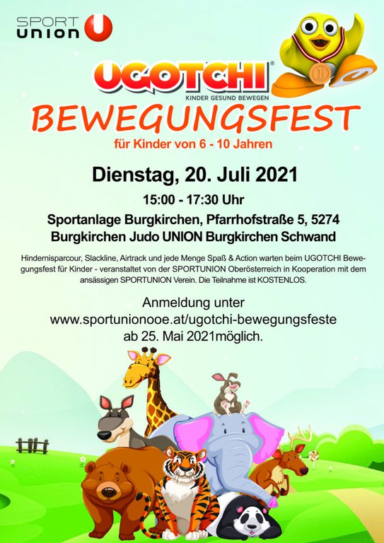 Trainingsangebot für die Ferienzeit bei der Judo Union Burgkirchen/Schwand mit geänderten Trainingszeiten.